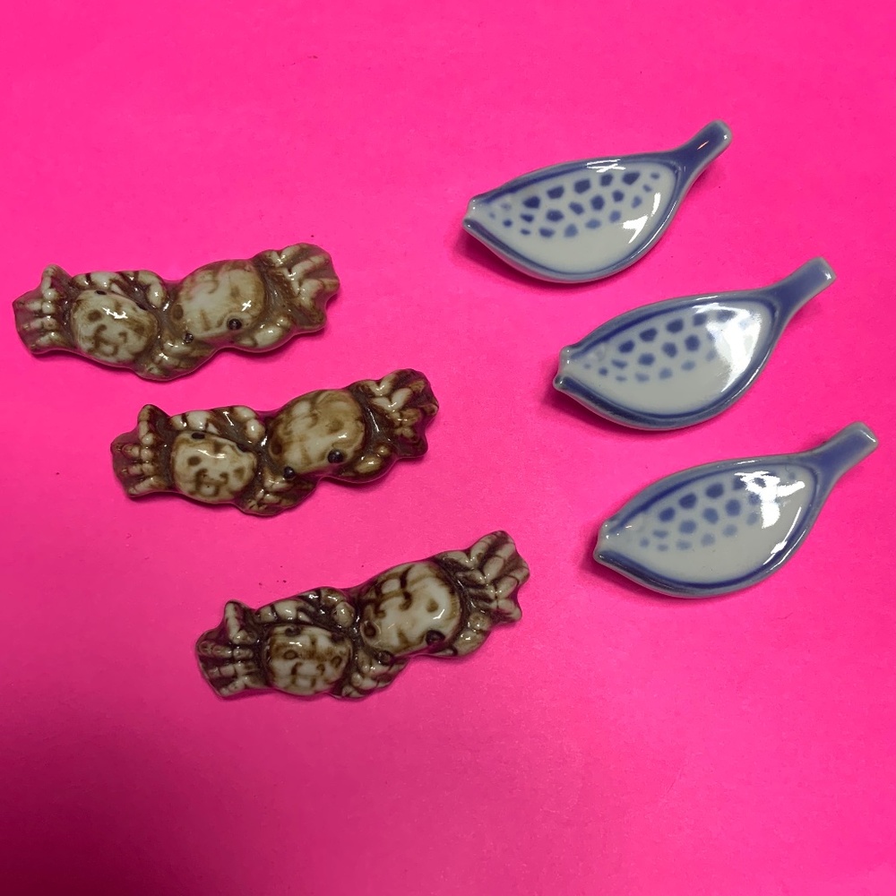 Chopstick Holders - Ceramic.- 6 pcs